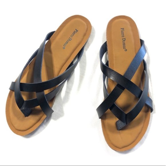 Pierre Dumas Black Strappy Cage Sandals -7- NIB - Picture 2 of 2